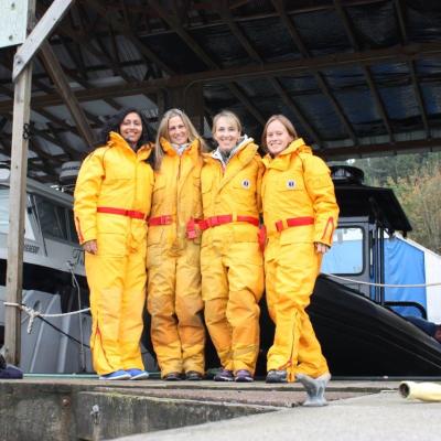 a group of people posing for the camera