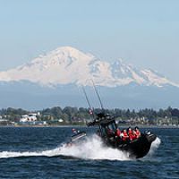 a beautiful view of mount baker from the pacific ocean